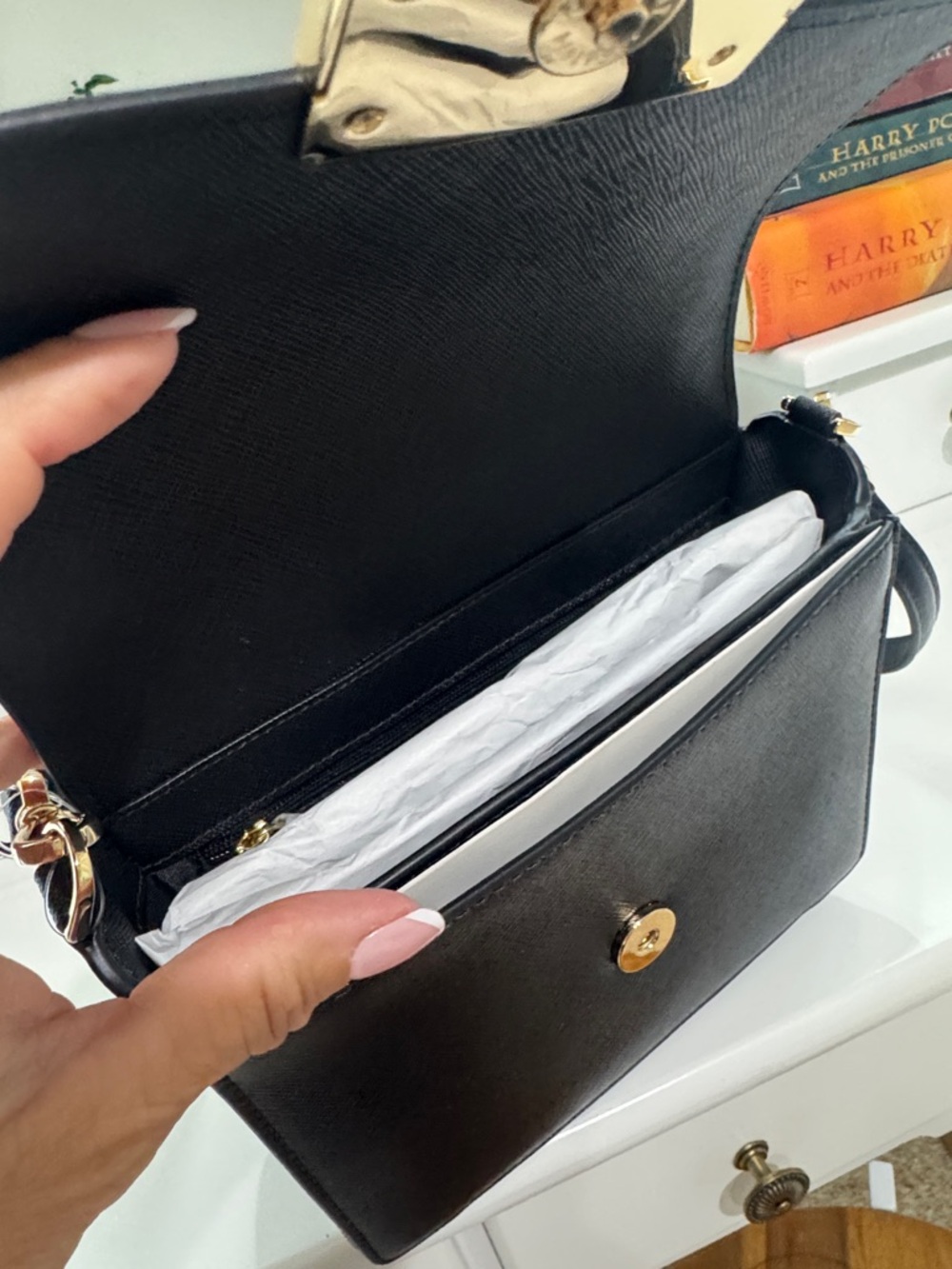 kate spade Black Saffiano Leather Top-Handle Satchel with Gold Plaque - Picture 3 of 3